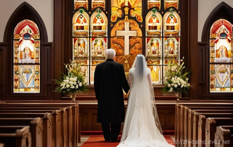 가톨릭의 이혼에 대한 입장 - **Prompt 1: The Sacred Covenant of Marriage** A Catholic couple in their late 20s to early 30s, ...